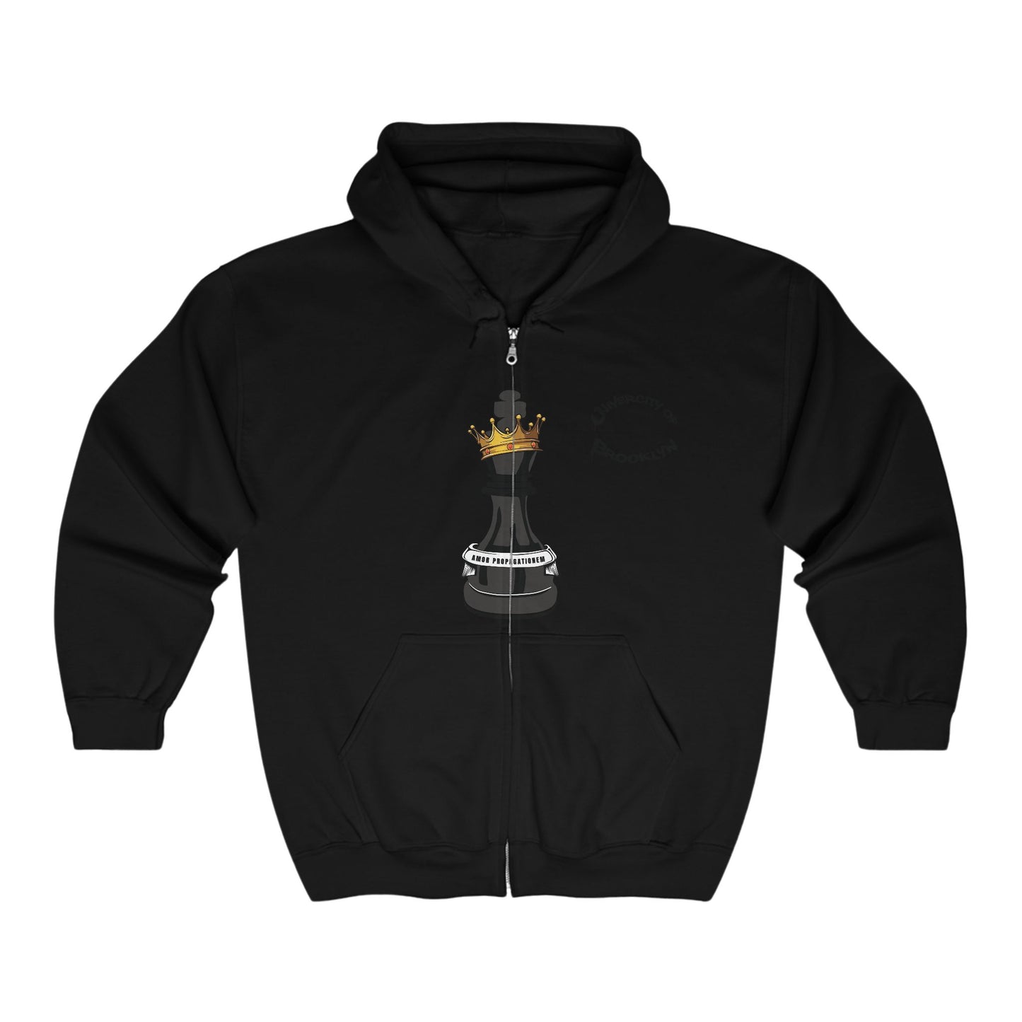 Univercity of Brooklyn Zip Up Hooded Sweatshirt